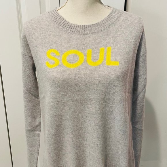 Skull Cashmere Gray Logo Sweater - Picture 1 of 6